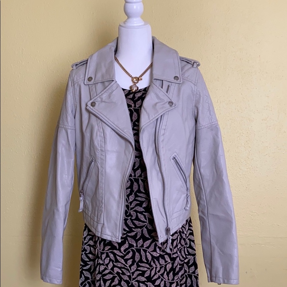 American Eagle Outfitters Gray Leather Jacket